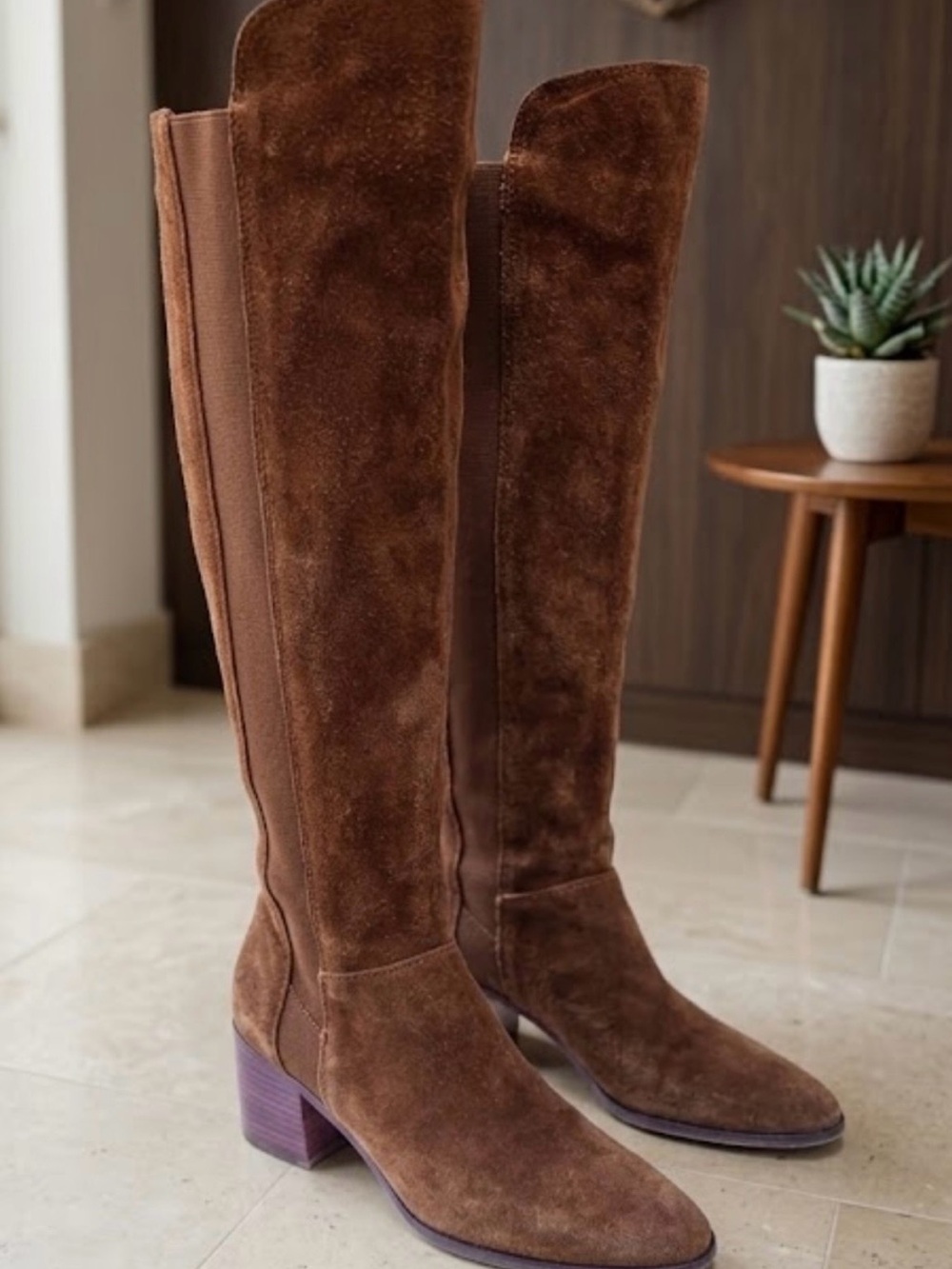 Steve Madden Brown Suede Over-the-Knee Block Heel Boots